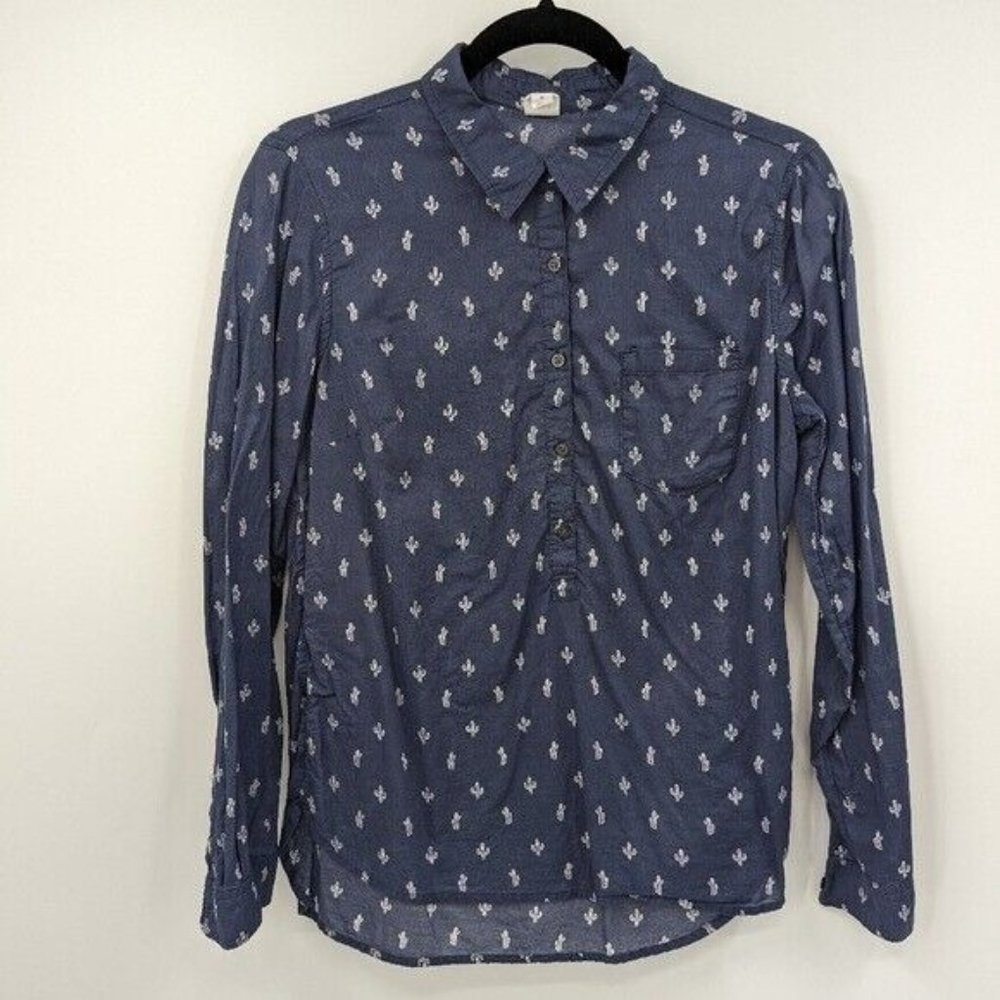 GAP Cactus Print Lightweight Long Sleeve Top Shirt